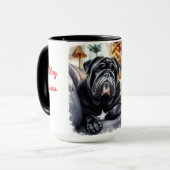 Black Siegel Bulldog Weihnachten Kaffee Tasse Cup (Vorderseite Links)