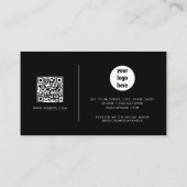 Black Signature Script QR Code Social Media Visitenkarte (Rückseite)