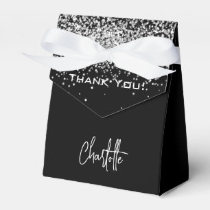Black silber Name Vielen Dank Geschenkschachtel