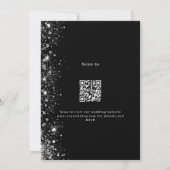 Black Silber QR UAWG Details Luxus Hochzeit Einladung (Rückseite)