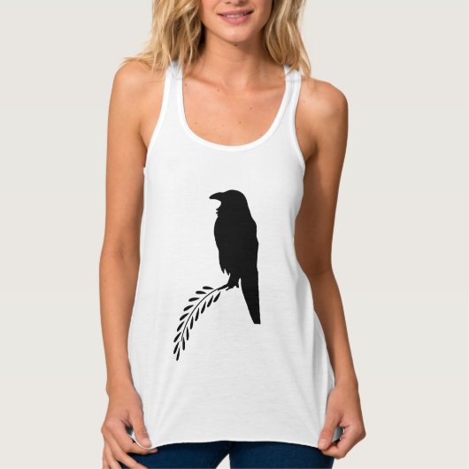 Black Silhouette Blackbird Raven Tank Top (Vorderseite)