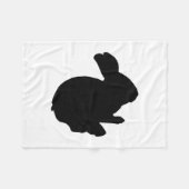 Black Silhouette Bunny Fleece Blanket (Vorderseite (Horizontal))