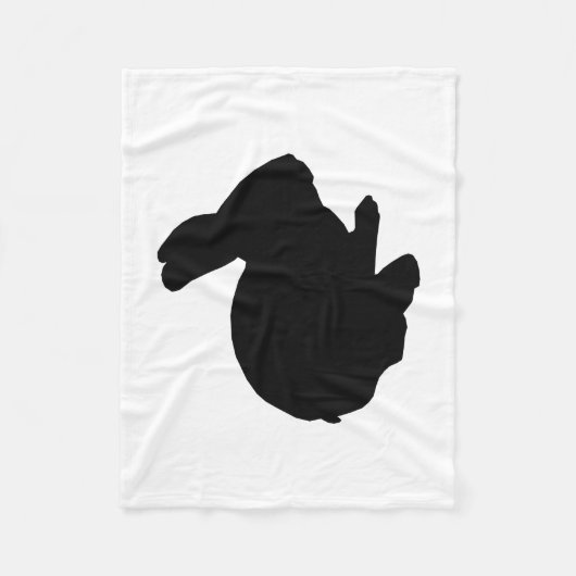 Black Silhouette Bunny Fleece Blanket (Vorderseite)