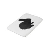 Black Silhouette Bunny Rabbit Bath Mat Badematte (Schrägansicht)