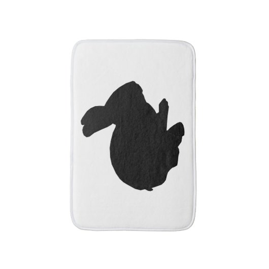 Black Silhouette Bunny Rabbit Bath Mat Badematte (Vorderseite Vertikal)