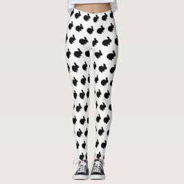 Black Silhouette Bunny Rabbit Leggings