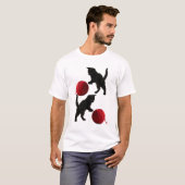 Black Silhouette Kitty, with red wool Ball T-Shirt (Vorne ganz)