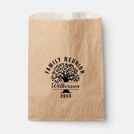 Black Silhouette Tree Family Wiedersehen Souvenir Geschenktütchen (Vorderseite)