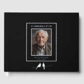 Black Silve Kardinals Real Foil Funeral GuestBook Gästebuch (Vorderseite)