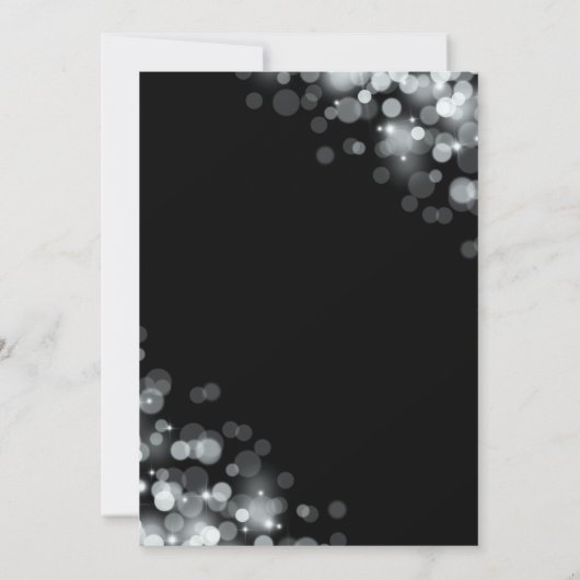 Black & Silver 25. Hochzeitstag Einladung (Rückseite)