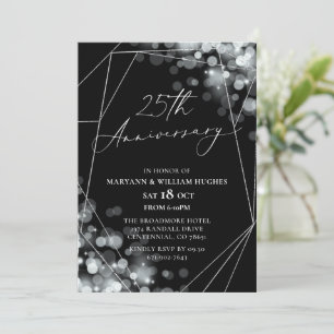 Black & Silver 25. Hochzeitstag Einladung