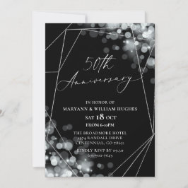 Black & Silver 50. Hochzeitstag Einladung