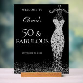 Black & Silver 50 und fabelhaft 50. Geburtstag Acrylschild (Neutral)