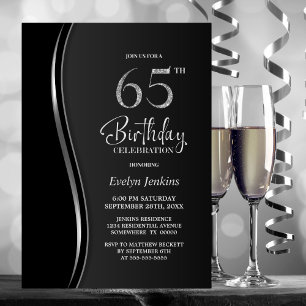 Black Silver 65. Geburtstagsparty Einladung