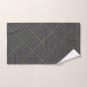 BLACK SILVER ABSTRACT CIRCLES GRID BATH TOWEL SET (Handtuch)