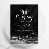 Black Silver Agate 30. Geburtstag