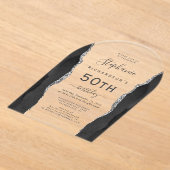 Black Silver Agate 50. Geburtstagsarche Acryleinladungen (Ablage )