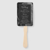 Black Silver Agate Dark Wedding Program Fächer (Vorderseite)