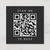 Black Silver Agate Dark Wedding QR Code UAWG Begleitkarte (Rückseite)