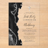 Black Silver Agate First Heilige Kommune Acryleinladungen (Vorderseite)