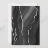 Black Silver Agate Script Save the Date Ankündigung (Rückseite)