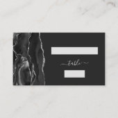 Black Silver Agate Wedding Escort Platzkarte (Vorderseite)