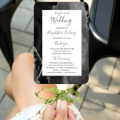 Black Silver Agate Wedding Program Fächer