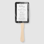 Black Silver Agate Wedding Program Fächer (Vorderseite)