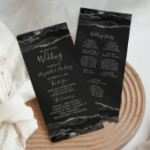 Black Silver Agate Wedding Programm
