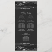 Black Silver Agate Wedding Programm (Rückseite)