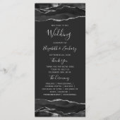 Black Silver Agate Wedding Programm (Vorderseite)