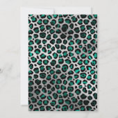 Black Silver Aquamarin Green Leopard Foil 18. Gebu Einladung (Rückseite)