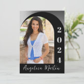 Black Silver Arch Foto Class 2024 Abschluss (Stehend Vorderseite)