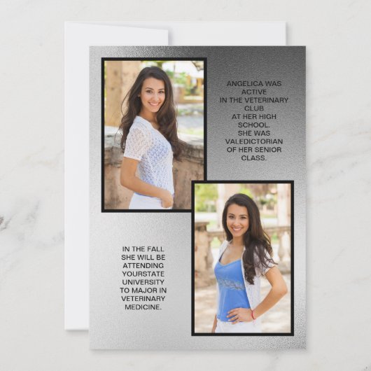 Black Silver Arch Foto Class 2024 Abschluss (Rückseite)