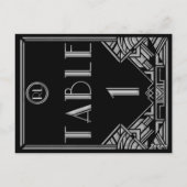 Black Silver Art Deco Gatsby Style Tischnummer 1 (Rückseite)