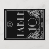 Black Silver Art Deco Gatsby Style Tischnummer 10 (Rückseite)