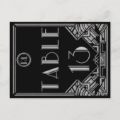 Black Silver Art Deco Gatsby Style Tischnummer 13 (Rückseite)