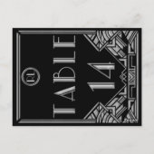 Black Silver Art Deco Gatsby Style Tischnummer 14 (Rückseite)