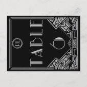 Black Silver Art Deco Gatsby Style Tischnummer 6 (Rückseite)