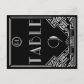 Black Silver Art Deco Gatsby Style Tischnummer 9 (Rückseite)