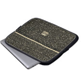 Black Silver Artisan Crochet Print Electronics Bag Laptopschutzhülle (Vorne Knopf)