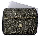 Black Silver Artisan Crochet Print Electronics Bag Laptopschutzhülle (Vorderseite)