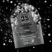 Black Silver Balloons Graduation Party Acryleinladungen