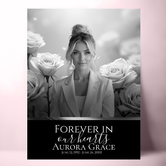 Black Silver Band Memorial Poster Graustufen