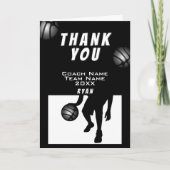 Black Silver Basketball Vielen Dank Coach Card Dankeskarte (Vorderseite)