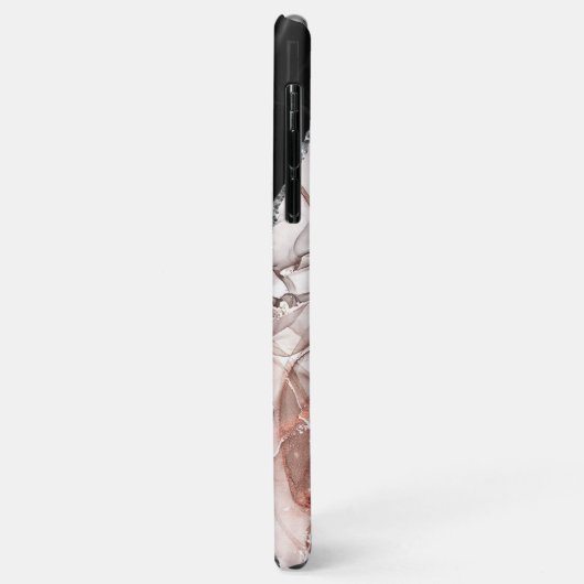 Black Silver Beruflich Marble Agate Glam Case-Mate iPhone Hülle (Hinten/Links)