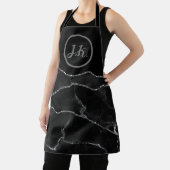 Black Silver Beruflich Marble Agate Glam Schürze (InSitu)