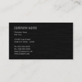 Black Silver Berufliche Visitenkarte (Rückseite)