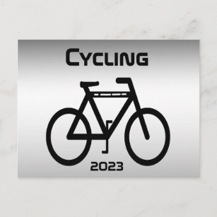Black Silver Bicycle on 2023 Calendar on Back Po Postkarte