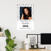 Black Silver Birthday Party Custom 20x30 Foto Poster (Heimbüro)